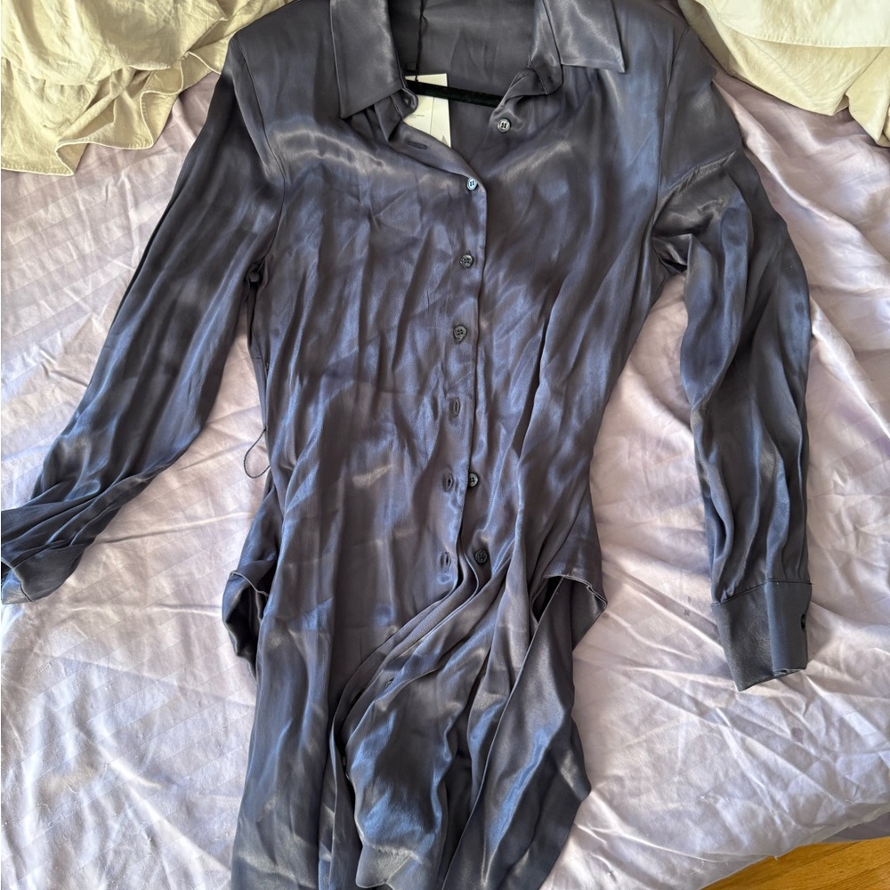 Zara long sleeve tie wrap dress